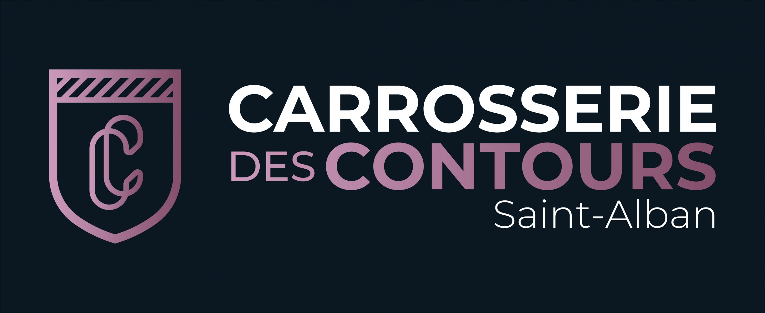Bannière carrosserie des contours saint alban leysse fond noir