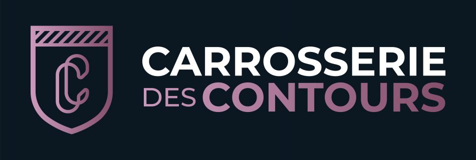 Bannière carrosserie des contours fond noir